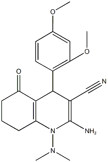 2-amino-4-(2,4-dimethoxyphenyl)-1-(dimethylamino)-5-oxo-1,4,5,6,7,8-hexahydro-3-quinolinecarbonitrile Structure