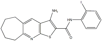 3-amino-N-(2-iodophenyl)-6,7,8,9-tetrahydro-5H-cyclohepta[b]thieno[3,2-e]pyridine-2-carboxamide Structure