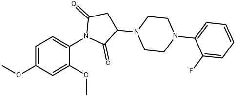 1-(2,4-dimethoxyphenyl)-3-[4-(2-fluorophenyl)piperazin-1-yl]pyrrolidine-2,5-dione Structure