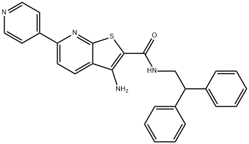 3-amino-N-(2,2-diphenylethyl)-6-(4-pyridinyl)thieno[2,3-b]pyridine-2-carboxamide 구조식 이미지