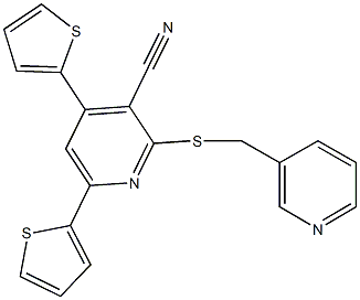 2-[(3-pyridinylmethyl)sulfanyl]-4,6-di(2-thienyl)nicotinonitrile Structure