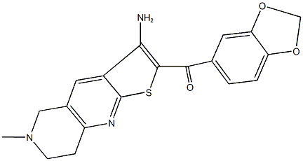 (3-amino-6-methyl-5,6,7,8-tetrahydrothieno[2,3-b][1,6]naphthyridin-2-yl)(1,3-benzodioxol-5-yl)methanone 구조식 이미지