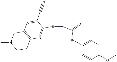 2-[(3-cyano-6-methyl-5,6,7,8-tetrahydro[1,6]naphthyridin-2-yl)sulfanyl]-N-(4-methoxyphenyl)acetamide Structure