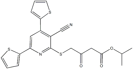 isopropyl 4-{[3-cyano-4,6-di(2-thienyl)-2-pyridinyl]sulfanyl}-3-oxobutanoate 구조식 이미지