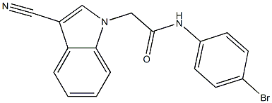 N-(4-bromophenyl)-2-(3-cyano-1H-indol-1-yl)acetamide 구조식 이미지