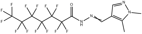 N'-[(1,5-dimethyl-1H-pyrazol-4-yl)methylene]-2,2,3,3,4,4,5,5,6,6,7,7,7-tridecafluoroheptanohydrazide Structure