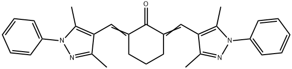 2,6-bis[(3,5-dimethyl-1-phenyl-1H-pyrazol-4-yl)methylene]cyclohexanone Structure