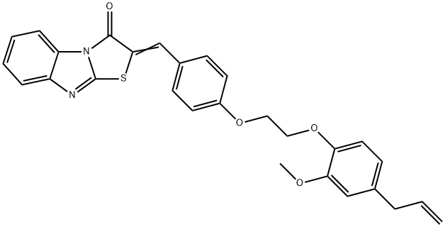 2-{4-[2-(4-allyl-2-methoxyphenoxy)ethoxy]benzylidene}[1,3]thiazolo[3,2-a]benzimidazol-3(2H)-one 구조식 이미지