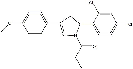 4-[5-(2,4-dichlorophenyl)-1-propanoyl-4,5-dihydro-1H-pyrazol-3-yl]phenyl methyl ether Structure