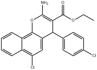 ethyl 2-amino-6-chloro-4-(4-chlorophenyl)-4H-benzo[h]chromene-3-carboxylate Structure