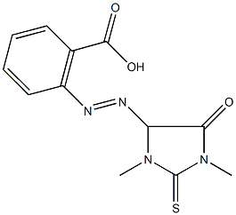 2-[(1,3-dimethyl-5-oxo-2-thioxo-4-imidazolidinyl)diazenyl]benzoic acid Structure