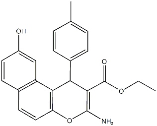 ethyl 3-amino-9-hydroxy-1-(4-methylphenyl)-1H-benzo[f]chromene-2-carboxylate Structure