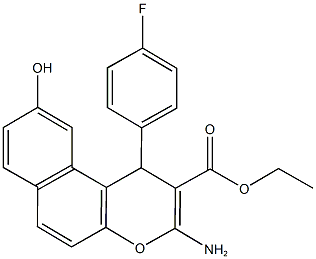 ethyl 3-amino-1-(4-fluorophenyl)-9-hydroxy-1H-benzo[f]chromene-2-carboxylate 구조식 이미지