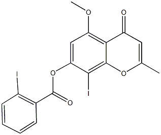 8-iodo-5-methoxy-2-methyl-4-oxo-4H-chromen-7-yl 2-iodobenzoate 구조식 이미지