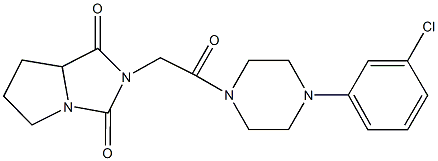 2-{2-[4-(3-chlorophenyl)-1-piperazinyl]-2-oxoethyl}tetrahydro-1H-pyrrolo[1,2-c]imidazole-1,3(2H)-dione Structure