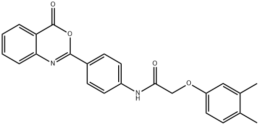 2-(3,4-dimethylphenoxy)-N-[4-(4-oxo-4H-3,1-benzoxazin-2-yl)phenyl]acetamide Structure