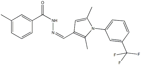 N'-({2,5-dimethyl-1-[3-(trifluoromethyl)phenyl]-1H-pyrrol-3-yl}methylene)-3-methylbenzohydrazide 구조식 이미지