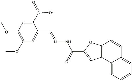 N'-{2-nitro-4,5-dimethoxybenzylidene}naphtho[2,1-b]furan-2-carbohydrazide 구조식 이미지