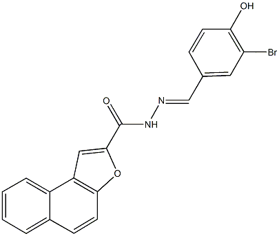 N'-(3-bromo-4-hydroxybenzylidene)naphtho[2,1-b]furan-2-carbohydrazide 구조식 이미지