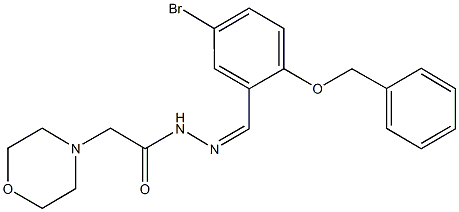 N'-[2-(benzyloxy)-5-bromobenzylidene]-2-(4-morpholinyl)acetohydrazide 구조식 이미지