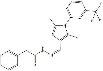 N'-({2,5-dimethyl-1-[3-(trifluoromethyl)phenyl]-1H-pyrrol-3-yl}methylene)-2-phenylacetohydrazide 구조식 이미지