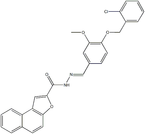 N'-{4-[(2-chlorobenzyl)oxy]-3-methoxybenzylidene}naphtho[2,1-b]furan-2-carbohydrazide 구조식 이미지