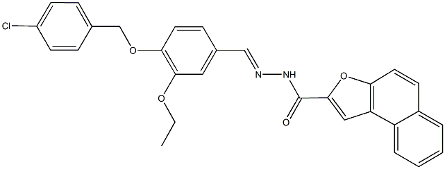 N'-{4-[(4-chlorobenzyl)oxy]-3-ethoxybenzylidene}naphtho[2,1-b]furan-2-carbohydrazide 구조식 이미지