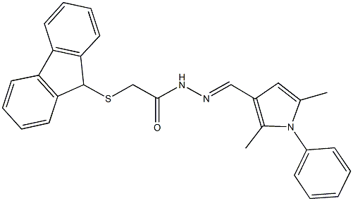 N'-[(2,5-dimethyl-1-phenyl-1H-pyrrol-3-yl)methylene]-2-(9H-fluoren-9-ylsulfanyl)acetohydrazide 구조식 이미지