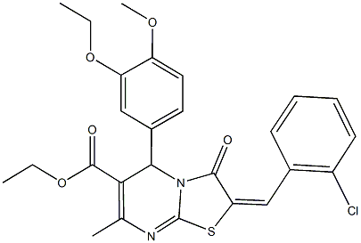 ethyl 2-(2-chlorobenzylidene)-5-(3-ethoxy-4-methoxyphenyl)-7-methyl-3-oxo-2,3-dihydro-5H-[1,3]thiazolo[3,2-a]pyrimidine-6-carboxylate Structure