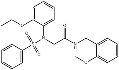 2-[2-ethoxy(phenylsulfonyl)anilino]-N-(2-methoxybenzyl)acetamide Structure