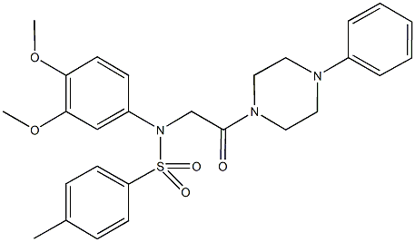 N-(3,4-dimethoxyphenyl)-4-methyl-N-[2-oxo-2-(4-phenylpiperazin-1-yl)ethyl]benzenesulfonamide 구조식 이미지