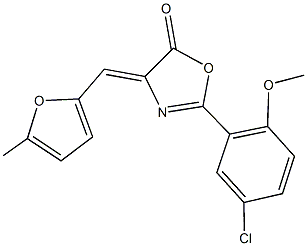 2-(5-chloro-2-methoxyphenyl)-4-[(5-methyl-2-furyl)methylene]-1,3-oxazol-5(4H)-one Structure
