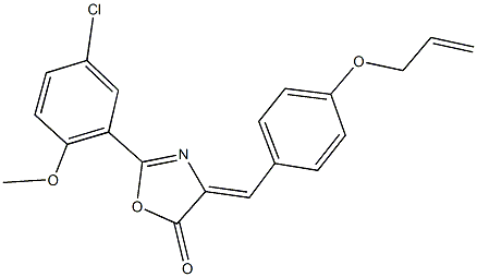 4-[4-(allyloxy)benzylidene]-2-(5-chloro-2-methoxyphenyl)-1,3-oxazol-5(4H)-one 구조식 이미지