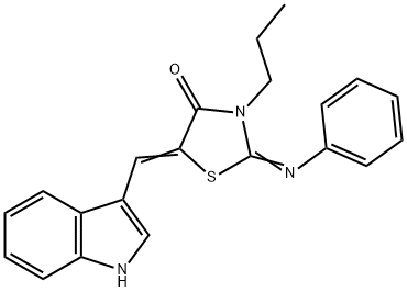 5-(1H-indol-3-ylmethylene)-2-(phenylimino)-3-propyl-1,3-thiazolidin-4-one 구조식 이미지