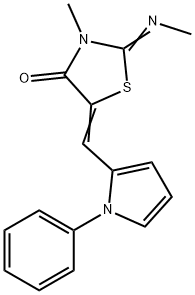 3-methyl-2-(methylimino)-5-[(1-phenyl-1H-pyrrol-2-yl)methylene]-1,3-thiazolidin-4-one Structure