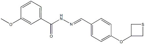 3-methoxy-N'-[4-(3-thietanyloxy)benzylidene]benzohydrazide 구조식 이미지