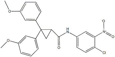 N-{4-chloro-3-nitrophenyl}-2,2-bis(3-methoxyphenyl)cyclopropanecarboxamide Structure