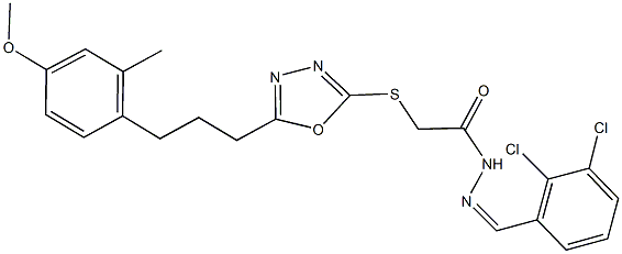 N'-(2,3-dichlorobenzylidene)-2-({5-[3-(4-methoxy-2-methylphenyl)propyl]-1,3,4-oxadiazol-2-yl}sulfanyl)acetohydrazide 구조식 이미지