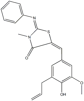 5-(3-allyl-4-hydroxy-5-methoxybenzylidene)-3-methyl-2-(phenylimino)-1,3-thiazolidin-4-one 구조식 이미지