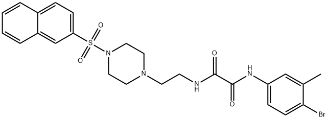 N~1~-(4-bromo-3-methylphenyl)-N~2~-{2-[4-(2-naphthylsulfonyl)-1-piperazinyl]ethyl}ethanediamide 구조식 이미지