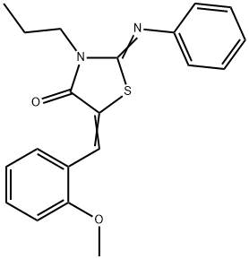 5-(2-methoxybenzylidene)-2-(phenylimino)-3-propyl-1,3-thiazolidin-4-one 구조식 이미지