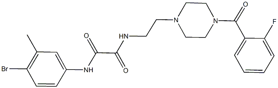 N~1~-(4-bromo-3-methylphenyl)-N~2~-{2-[4-(2-fluorobenzoyl)-1-piperazinyl]ethyl}ethanediamide 구조식 이미지