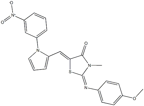 5-[(1-{3-nitrophenyl}-1H-pyrrol-2-yl)methylene]-2-[(4-methoxyphenyl)imino]-3-methyl-1,3-thiazolidin-4-one 구조식 이미지