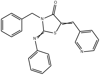 3-benzyl-2-(phenylimino)-5-(3-pyridinylmethylene)-1,3-thiazolidin-4-one Structure