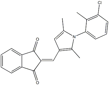 2-{[1-(3-chloro-2-methylphenyl)-2,5-dimethyl-1H-pyrrol-3-yl]methylene}-1H-indene-1,3(2H)-dione 구조식 이미지