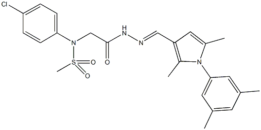 N-(4-chlorophenyl)-N-[2-(2-{[1-(3,5-dimethylphenyl)-2,5-dimethyl-1H-pyrrol-3-yl]methylene}hydrazino)-2-oxoethyl]methanesulfonamide Structure