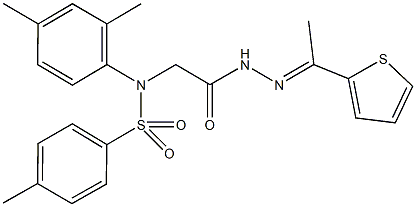 N-(2,4-dimethylphenyl)-4-methyl-N-(2-oxo-2-{2-[1-(2-thienyl)ethylidene]hydrazino}ethyl)benzenesulfonamide Structure