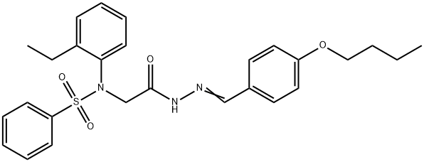 N-{2-[2-(4-butoxybenzylidene)hydrazino]-2-oxoethyl}-N-(2-ethylphenyl)benzenesulfonamide Structure