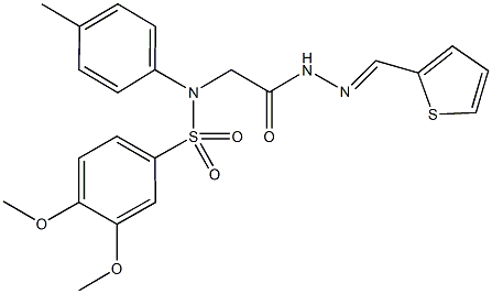 3,4-dimethoxy-N-(4-methylphenyl)-N-{2-oxo-2-[2-(2-thienylmethylene)hydrazino]ethyl}benzenesulfonamide 구조식 이미지