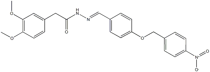 2-(3,4-dimethoxyphenyl)-N'-[4-({4-nitrobenzyl}oxy)benzylidene]acetohydrazide Structure